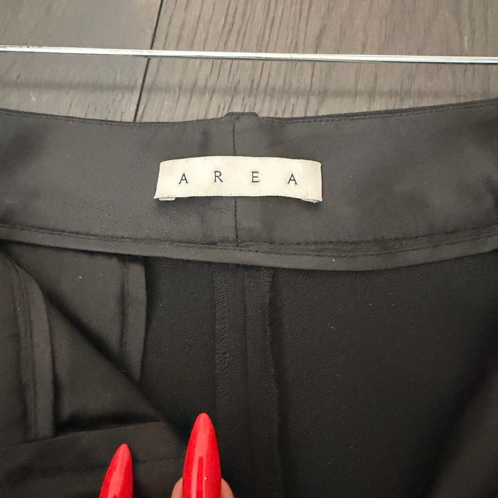 AREA Crystal Slit Trousers Black Size 0 Embellished Pants - Picture 12 of 14